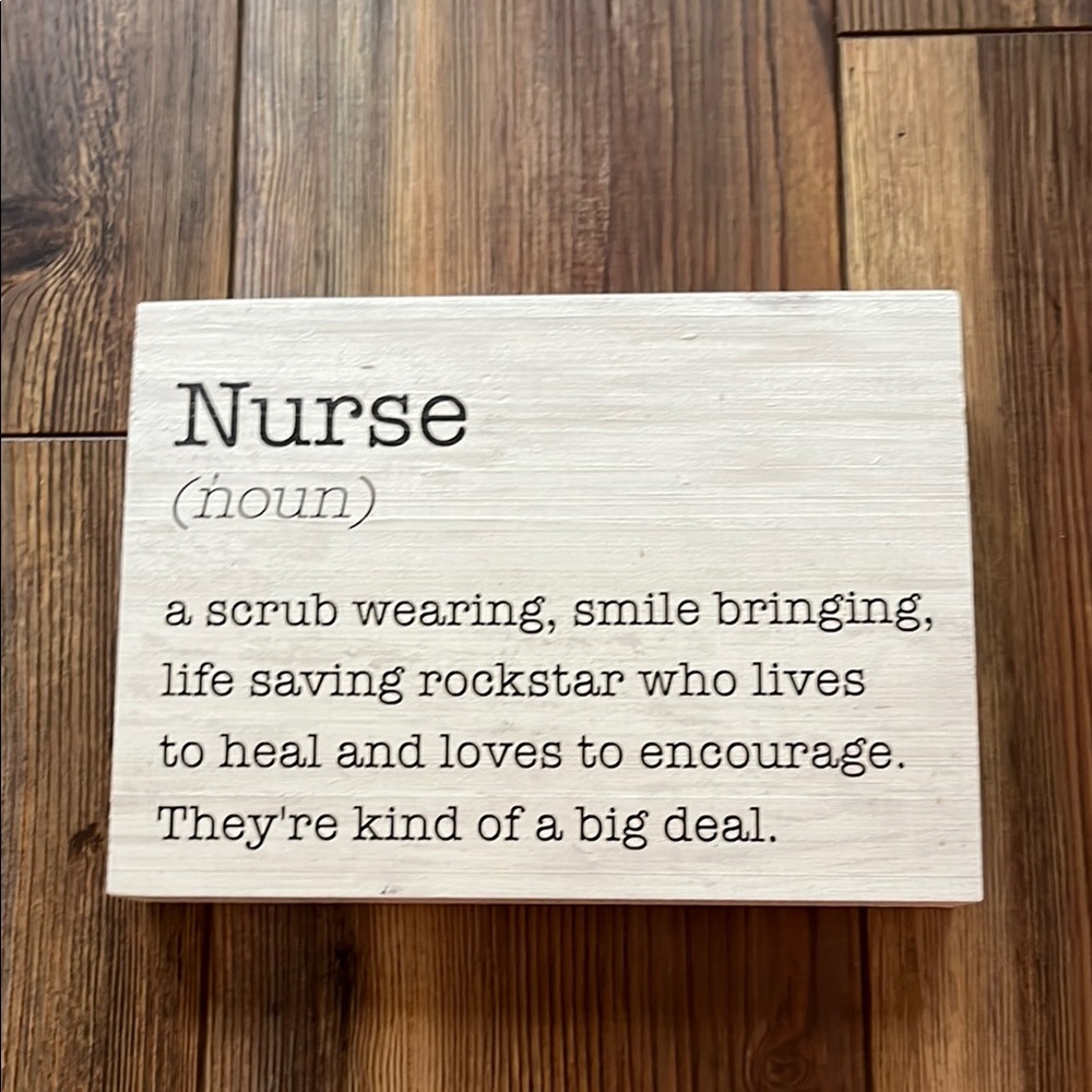 Nurse Definition Decor Sign – Black & White